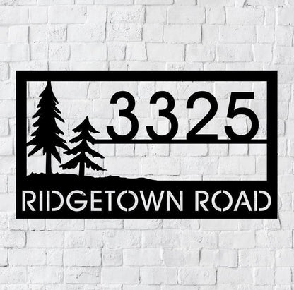 Personalized Family Name Metal Address Sign, Housewarming Gift, Wedding Gift, Nature Metal Monogram Name Sign, Nature Address Metal Sign, Laser Cut Metal Signs Custom Gift Ideas