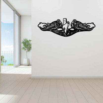 Us Navy Submarine Dolphins Submarine Service Pin Metal Sign, Cut Metal Sign Wall Decor Laser Cut Metal Signs Custom Gift Ideas