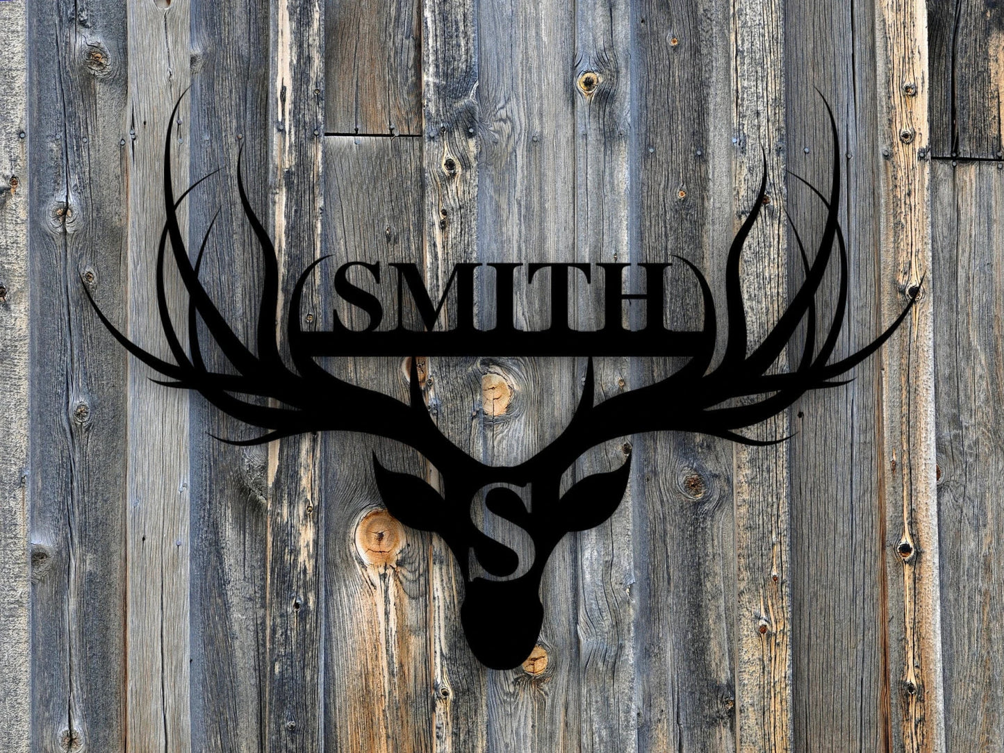 Deer Last Name Sign, Metal Deer Sign, Antler Wall Sign, Hunting Present, Man Gift, Deer Family Name Sign, Hunter Valentines Gift, Camp Sign Laser Cut Metal Signs Custom Gift Ideas