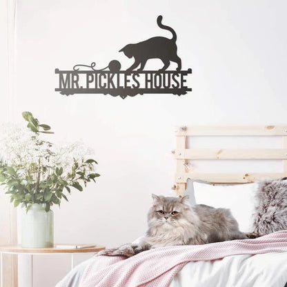Cat Lovers Monogram, Cut Metal Sign, Metal Wall Art, Metal House Sign Laser Cut Metal Signs Custom Gift Ideas