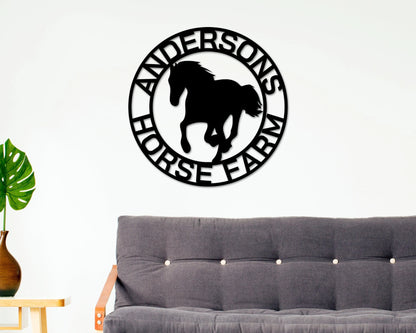 Christmas Gift, Personalized Horse Metal Sign, Horseshoe Art, Western Decor, Initial Metal Sign, Housewarming Gift, Metal Wall Art, Metal Laser Cut Metal Signs Custom Gift Ideas