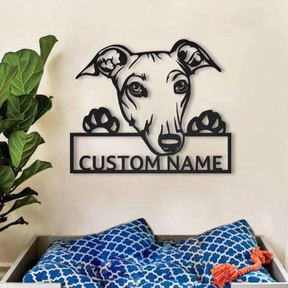 Greyhound Personalized Metal Wall Decor, Cut Metal Sign, Metal Wall Art, Metal House Sign, Metal Laser Cut Metal Signs Custom Gift Ideas