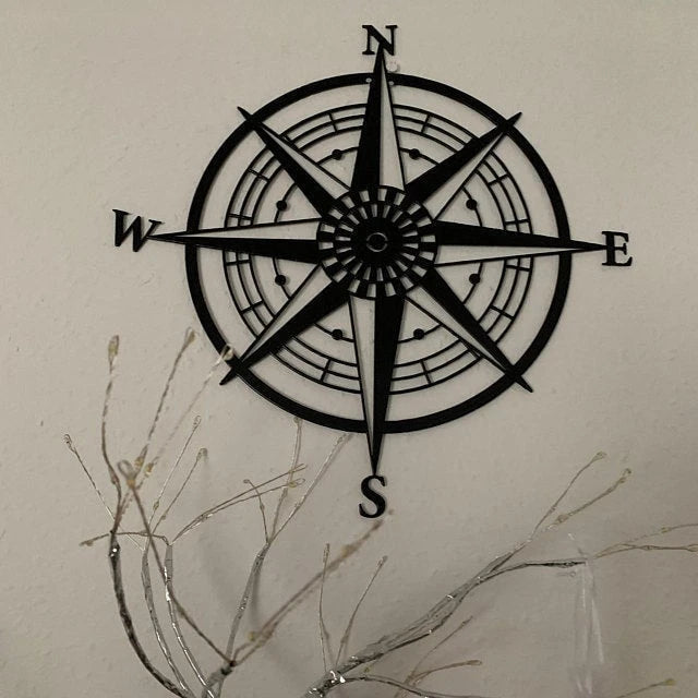 Nautical Compass, Compass Rose Metal Sign, Metal Gps Sign For House, Personalized Longitude Latitude Coordinates, Realtor Closing Gift Idea Laser Cut Metal Signs Custom Gift Ideas