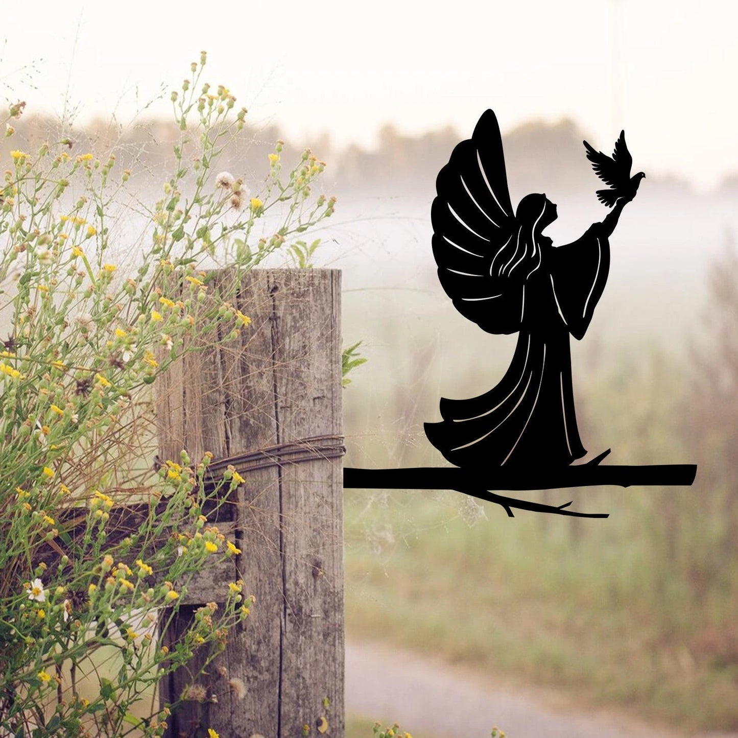 Angel Tree Stake, Tree Metal Sign, Outdoor Decor Laser Cut Metal Signs Custom Gift Ideas