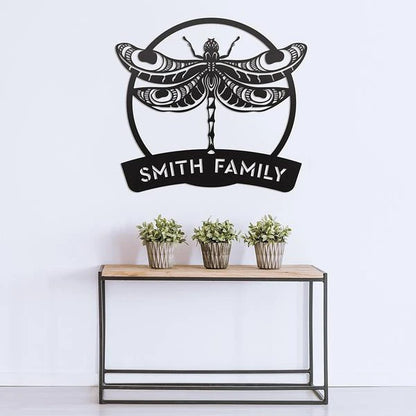 Dragonfly Monogram, Cut Metal Sign, Metal Wall Art, Metal House Sign Laser Cut Metal Signs Custom Gift Ideas