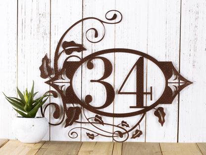 Metal House Number Plaque, Outdoor Custom Address Sign, Personalized Housewarming Gift, Laser Cut Metal Signs Custom Gift Ideas