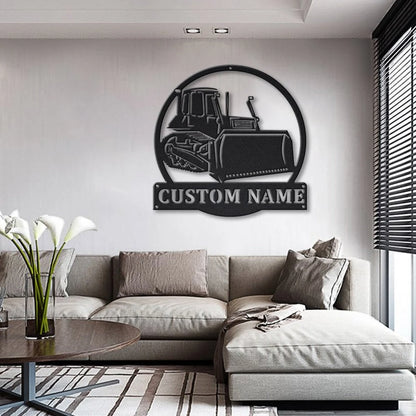 Personalized Bulldozer Truck Metal Sign Art, Custom Bulldozer Truck Metal Sign, Trucker Gift, Truck Lover Sign Decoration For Living Room Laser Cut Metal Signs Custom Gift Ideas