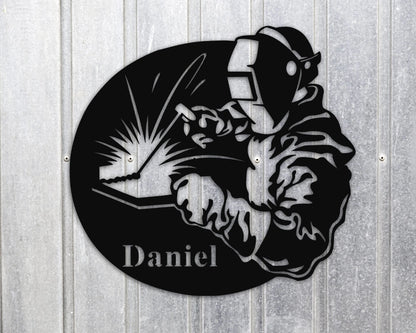 Personalized Welder Name Metal Sign, Mechanic Gift, Gift For Welder, Blue Collar Gift Ideas, Fathers Day Gift, Custom Metal Gift For Dad Laser Cut Metal Signs Custom Gift Ideas