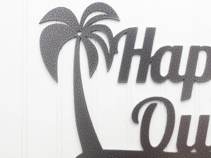 Tropical Palm Tree House Name Metal Sign Silver, Outdoor Sign, House Sign, Custom Sign, Personalized Sign, Laser Cut Metal Signs Custom Gift Ideas