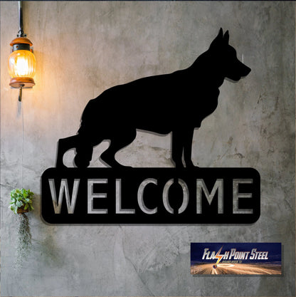 German Shepherd Sign, Dog House, Family Dog, Entrance Sign, Wall Decor, Plasma Cut Steel, Custom Sign, Welcome Sign, Personalized Laser Cut Metal Signs Custom Gift Ideas