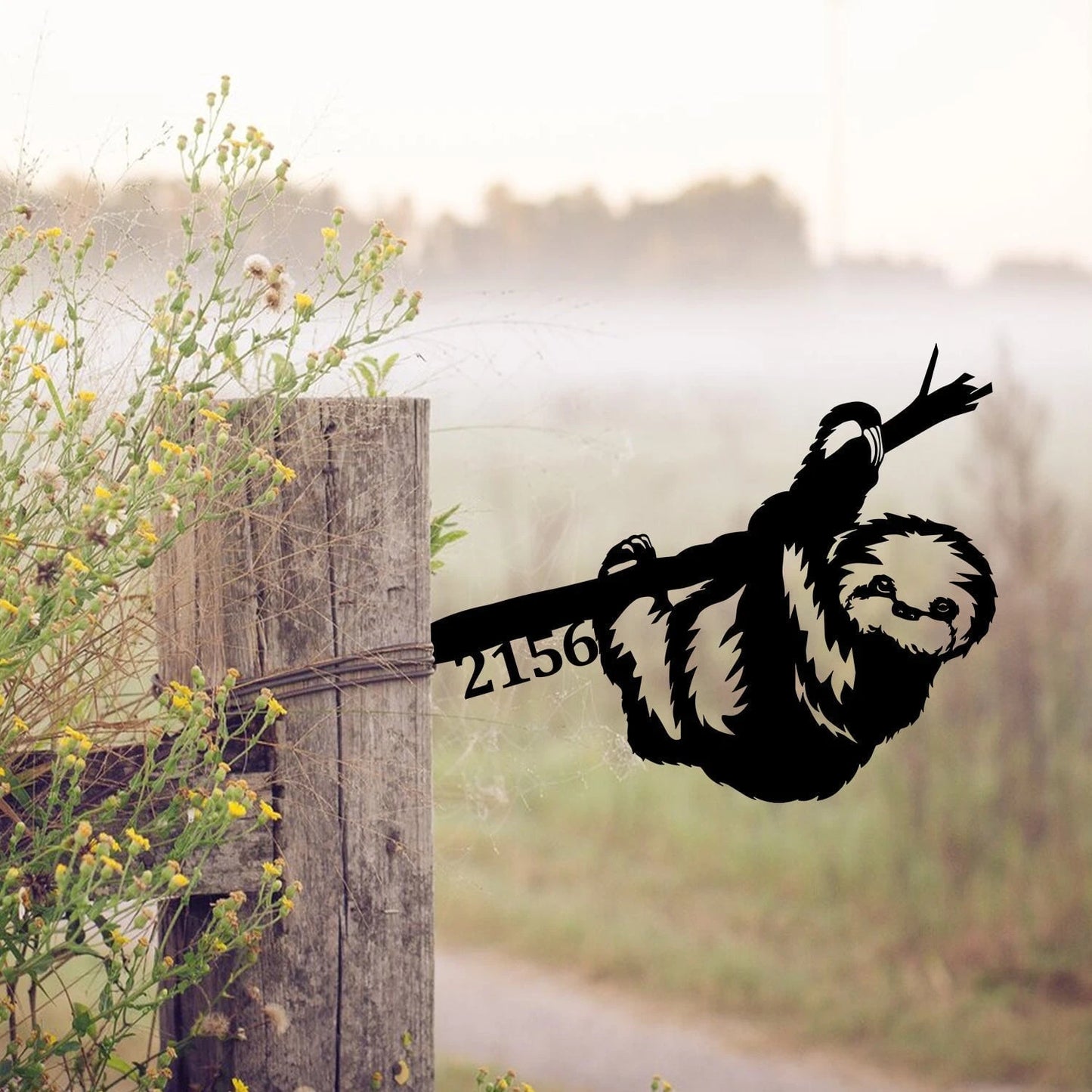 Custom Address Sloth Metal Tree Stake, Funny Metal Art, Garden Decor Laser Cut Metal Signs Custom Gift Ideas