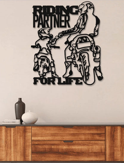 Father And Son Riding Partner For Life Metal House Sign