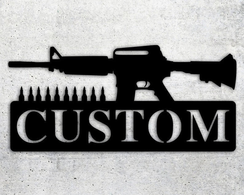 Ar, 15 Custom Metal Sign,address Sign,gun Sign,name Sign,gift For Dad, Home Decor,father's Day,father's Day Gift,gun,american,ar, 15,dad,gun Laser Cut Metal Signs Custom Gift Ideas