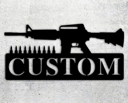 Ar, 15 Custom Metal Sign,address Sign,gun Sign,name Sign,gift For Dad, Home Decor,father's Day,father's Day Gift,gun,american,ar, 15,dad,gun Laser Cut Metal Signs Custom Gift Ideas