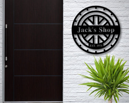 Personalized Metal Shop Sign, Custom Tire Shop Sign, Custom Workshop Metal Signs, Personalized Shop Sign, Mechanic Gift, Laser Cut Metal Signs Custom Gift Ideas