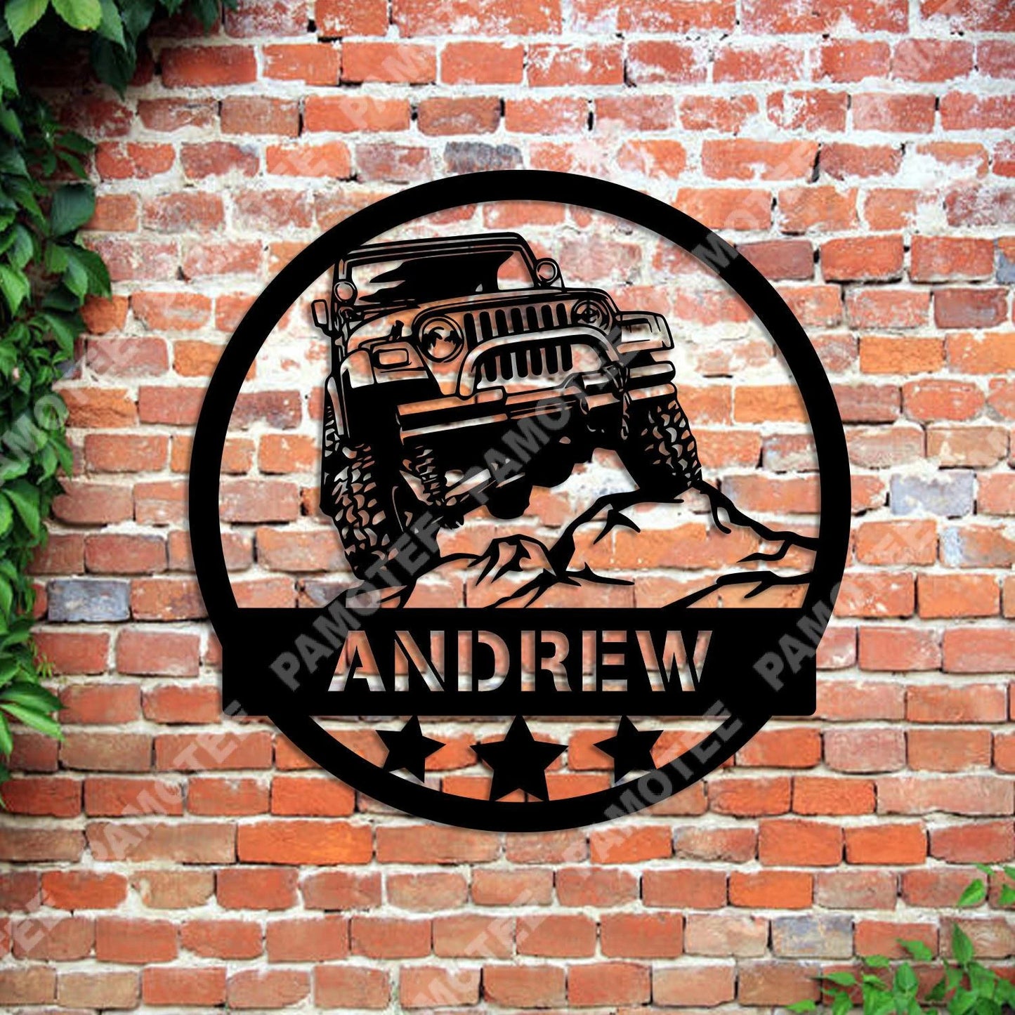 Customized Wrangler Jeep On Mountain Metal Sign, Steel Art Decoration, Metal Laser Cut Metal Signs Custom Gift Ideas
