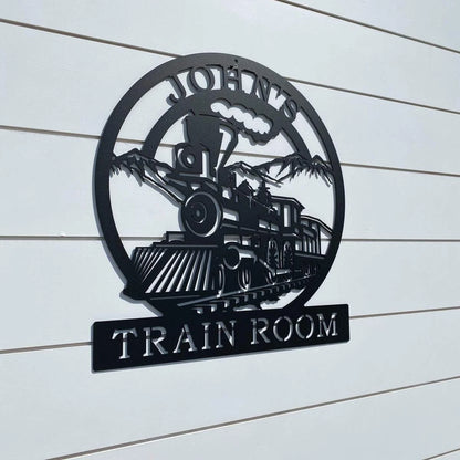 Train Name Plaque, Cut Metal Sign, Metal Wall Art, Metal House Sign Laser Cut Metal Signs Custom Gift Ideas