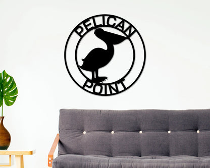 Personalized Metal Pelican Sign, Customizable Door Hanger Or Wall Art, Pelican Sign, Last Name Sign, Metal Sign, Lake Sign, Lake House Sign Laser Cut Metal Signs Custom Gift Ideas