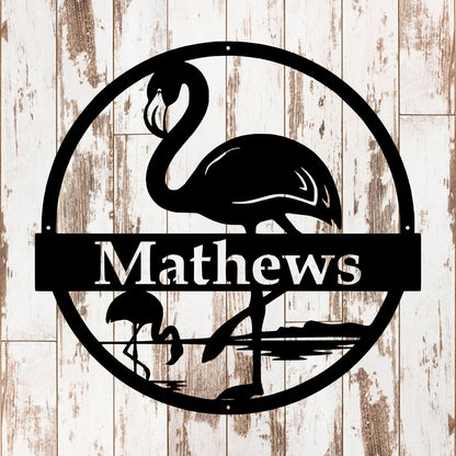 Personalized Flamingo Custom Metal Sign Personalized Family Name Metal Sign Wedding Gift Personalized Gift Metal Wall Art Laser Cut Metal Signs Custom Gift Ideas