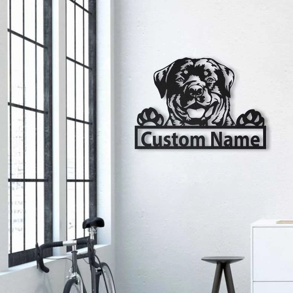 Personalized Rottweiler Dog Metal Sign Art, Custom Rottweiler Dog Metal Sign, Animal Funny, Father's Day Gift, Pets Gift, Birthday Gift, Laser Cut Metal Signs Custom Gift Ideas