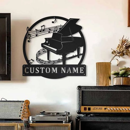 Personalized Piano Monogram Metal Sign Art, Custom Piano Monogram Metal Sign, Piano Gifts For Men, Piano Gift, Musical Instrument, Laser Cut Metal Signs Custom Gift Ideas