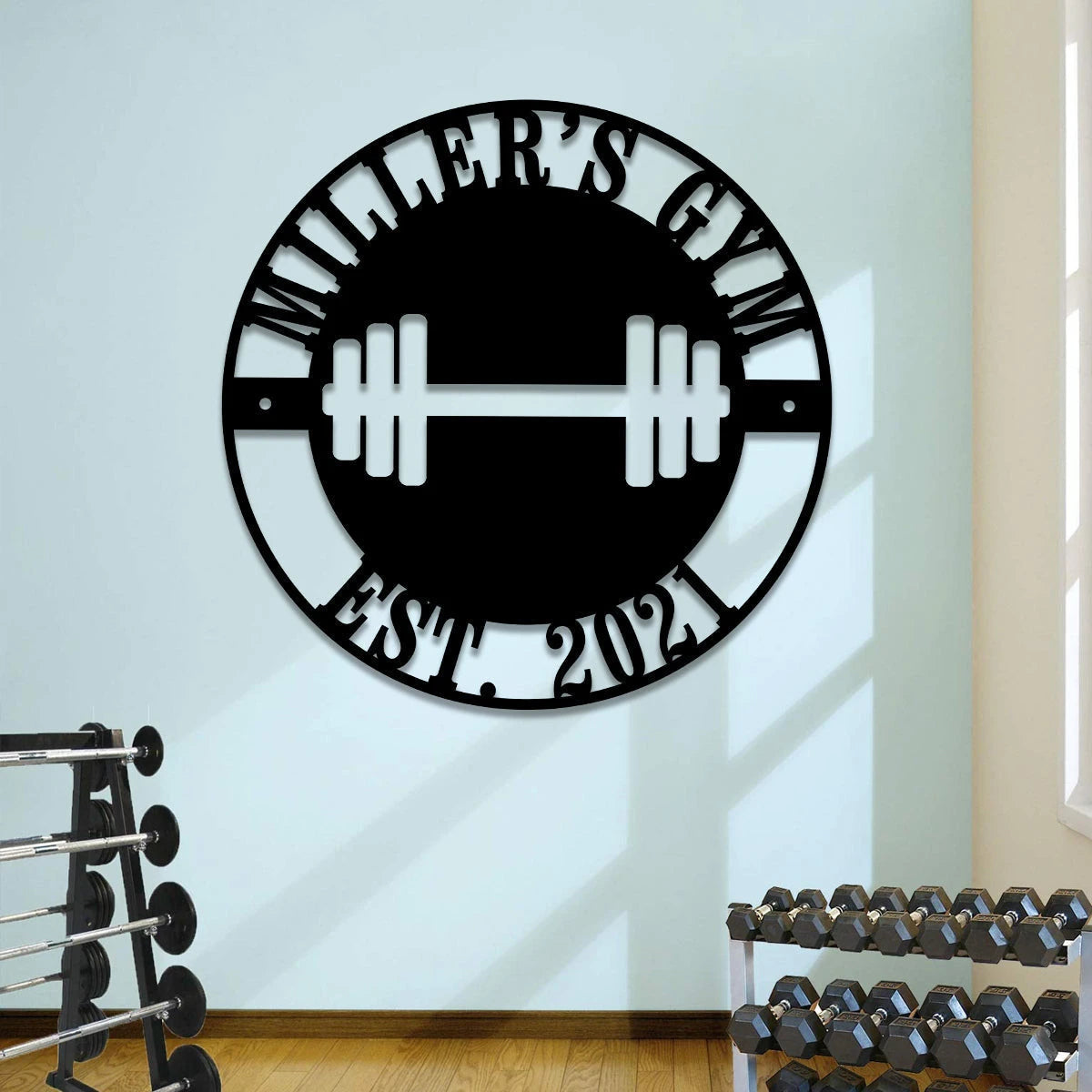 Metal Gym Sign, Custom Fitness Center, Home Wall Decor, Wedding, Anniversary Art Gift For Him her, Metal Laser Cut Metal Signs Custom Gift Ideas