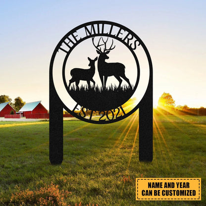 Personalized Deer Hunting Hunter Metal Sign, Custom Farm, Cabin, Lodge, Metal Laser Cut Metal Signs Custom Gift Ideas