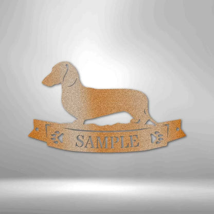 Personalized Dachshund Banner Monogram Metal Wall Sign Kennel Personalized Dog Wall Art