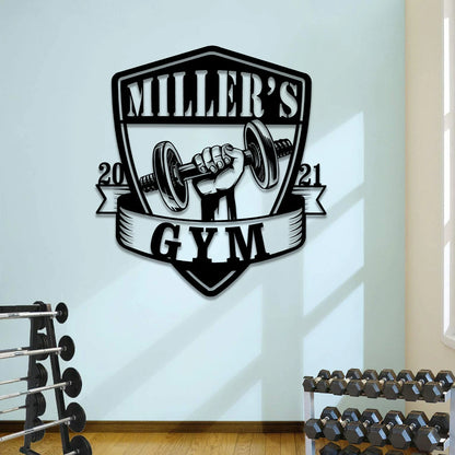 Personalized Metal Gym Sign, Fitness Center, Cross Fit, Wedding, Anniversary Art Gift For Him her, Metal Laser Cut Metal Signs Custom Gift Ideas