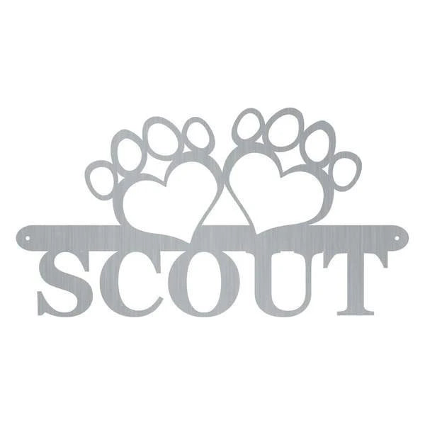 Paw Print Monogram Customized Metal Signs, Custom Metal Sign, Custom Signs, Metal Sign, Metal Laser Cut Metal Signs Custom Gift Ideas