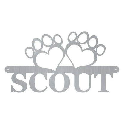 Paw Print Monogram Customized Metal Signs, Custom Metal Sign, Custom Signs, Metal Sign, Metal Laser Cut Metal Signs Custom Gift Ideas