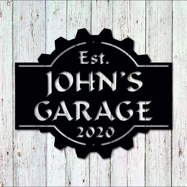 Personalized Metal Garage Metal Sign Wall Art, Cut Metal Sign, Metal Wall Art, Metal House Sign, Metal Laser Cut Metal Signs Custom Gift Ideas
