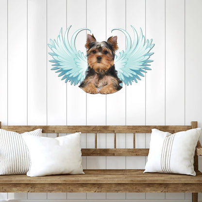 Yorkshire Terrier Angel blue wings Cut Metal Sign Laser Cut Metal Signs Custom Gift Ideas