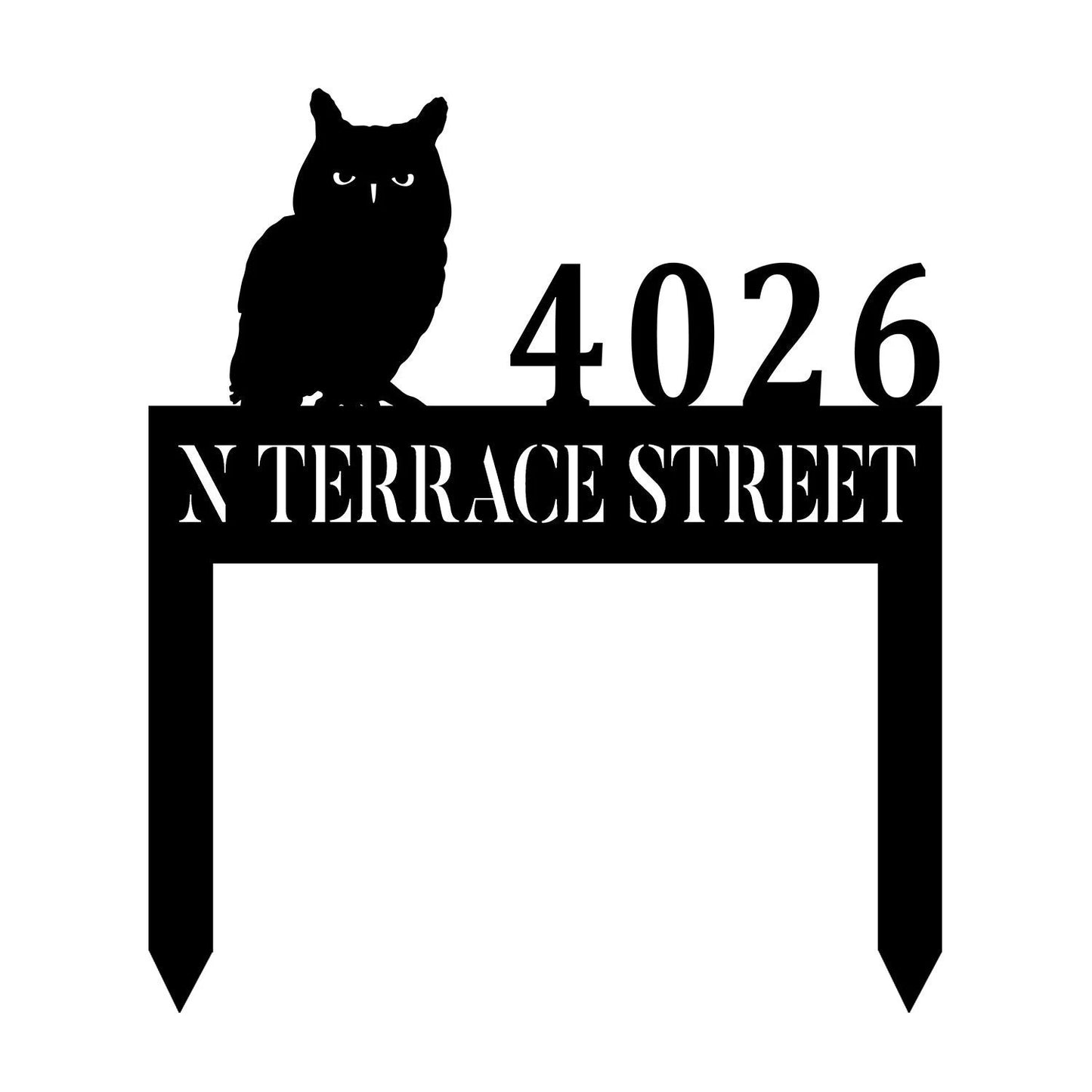 Customized Owl Metal Yard Sign, Housewarming Steel Art, Metal Laser Cut Metal Signs Custom Gift Ideas