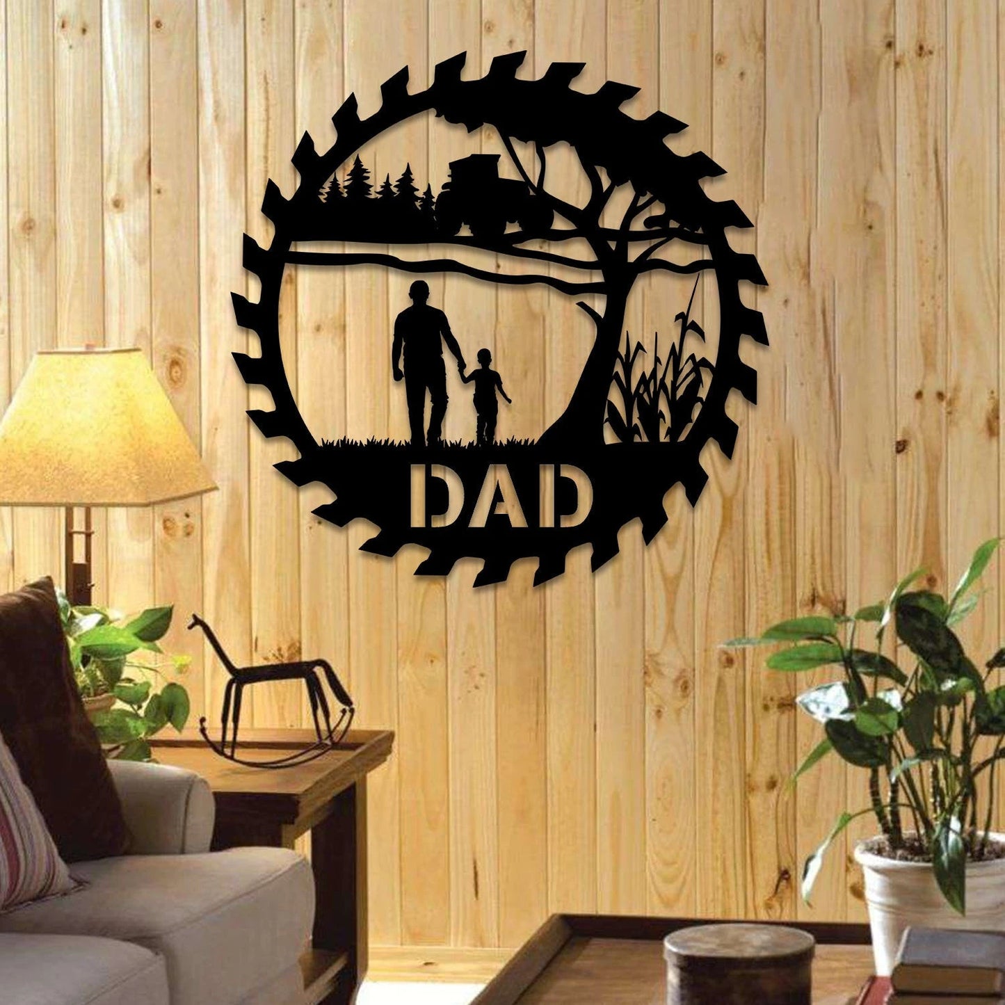 Personalized Dad And Son Metal Farm Art, Gift For Father Laser Cut Metal Signs Custom Gift Ideas