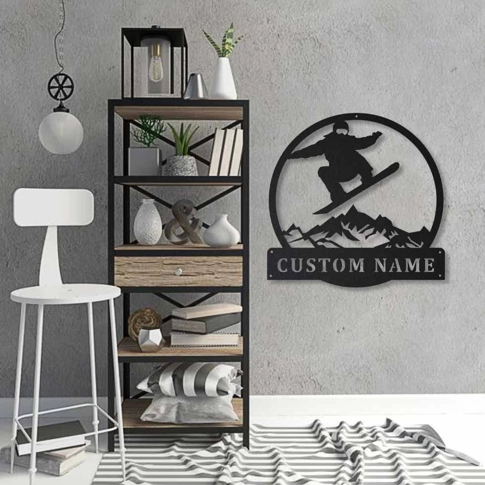 Personalized Snowboarding Metal Sign Art , Custom Snowboarding Metal Sign, Snowboarding Lover Sign Decoration For Living Room, Laser Cut Metal Signs Custom Gift Ideas