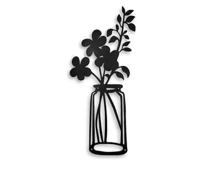 Metal Flowers Wall Decor Metal Wall Sculpture for Patio Balcony Black Metal Wall Decor Art for Living Room Bathroom Bedroom Dining Room