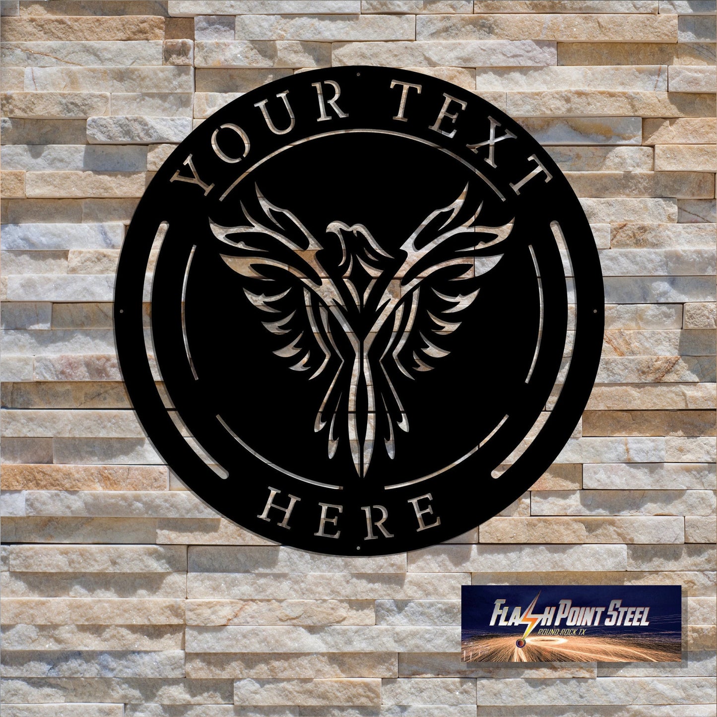Custom Phoenix Bird Emblem, Personalized, Family Name Sign, Custom Metal Sign, Home Decor, Metal Art, Wall Decor, Entrance Sign, Gate Sign Laser Cut Metal Signs Custom Gift Ideas