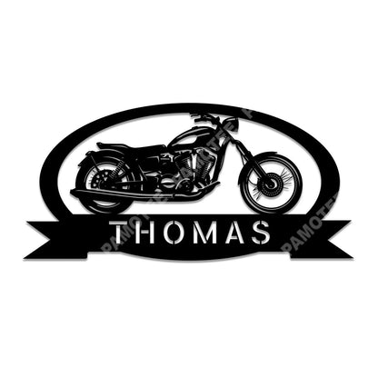 Personalized Your Name Motorcycle Metal Wall Art, Garage Metal Sign For Biking Lovers, Metal Laser Cut Metal Signs Custom Gift Ideas