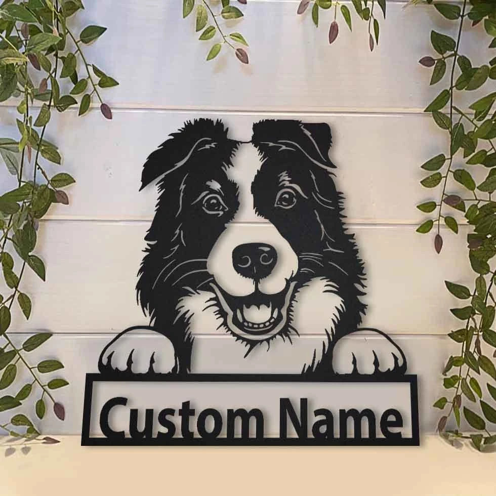Personalized Border Collie Dog Metal Sign Art, Custom Border Collie Dog Metal Sign, Dog Gift, Birthday Gift, Animal Funny, Laser Cut Metal Signs Custom Gift Ideas