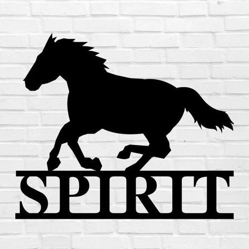 Horse Custom Text Personalized Horse Metal Sign, Horseshoe Art, Western Decor, Initial Metal Sign, Housewarming Gift, Farmhouse Decor Metal Wall Art, Metal Laser Cut Metal Signs Custom Gift Ideas