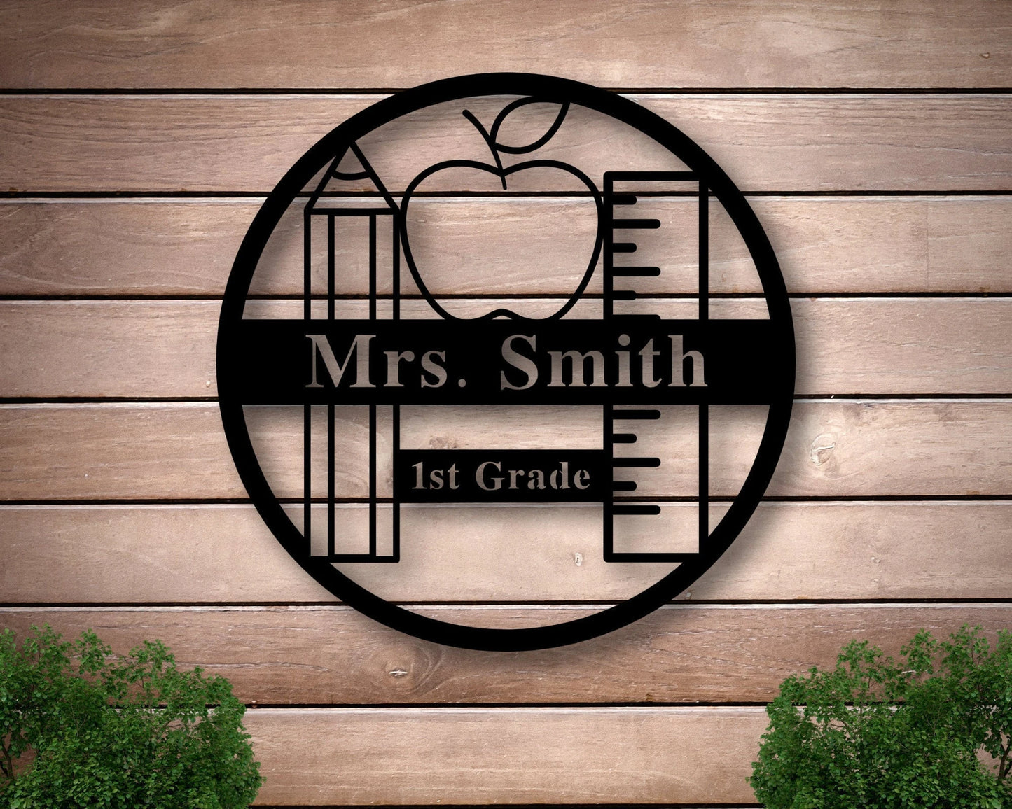 Personalized Teacher Sign For Classroom, Teacher Gifts With Name, Teacher Appreciation Gift, Classroom Decor, Teacher Apple Sign, Metal Sign Laser Cut Metal Signs Custom Gift Ideas