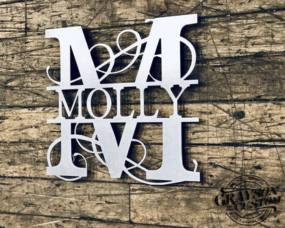 Personalized Regal Monogram Family Name Sign Farmhouse Decor Wedding, Anniversary, Or Housewarming Gift Rustic Metal Wall Art Laser Cut Metal Signs Custom Gift Ideas