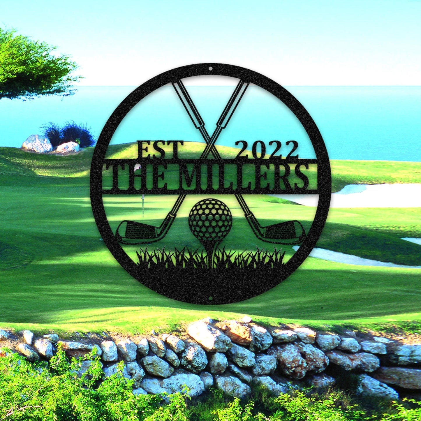Customized Name Date Golf Metal Art, Golfing Gift For Him Laser Cut Metal Signs Custom Gift Ideas