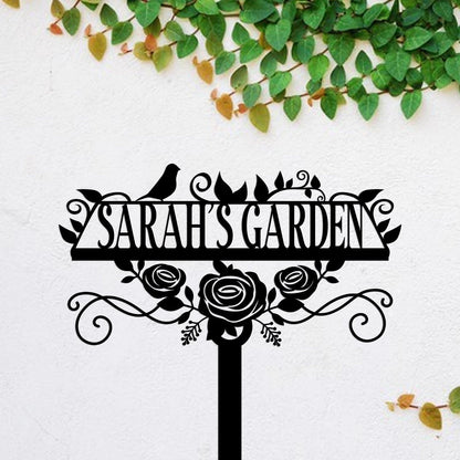 Personalized Metal Garden Sign, Decor, Wedding, Anniversary Art Gift For Her, Gardening Lovers, Metal Laser Cut Metal Signs Custom Gift Ideas
