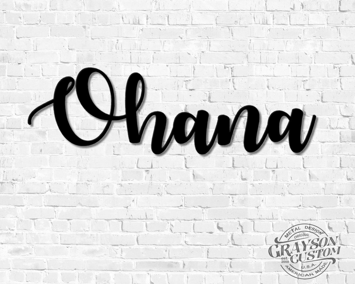 Ohana Script Metal Word Sign, Rustic Metal Ohana Sign, Farmhouse Decor, Housewarming Gift, Metal Wall Art, Word Art Laser Cut Metal Signs Custom Gift Ideas