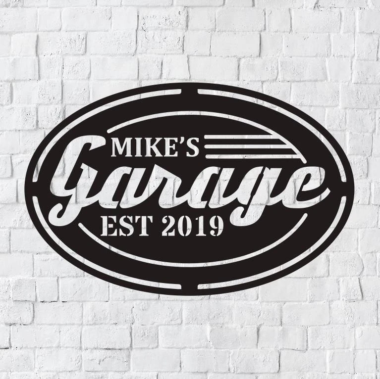 Personalized Garage Sign, Garage Metal Art, Garage Home Decor, Father's Day Gift, Metal Wall Art, Laser Cut Metal Signs Custom Gift Ideas