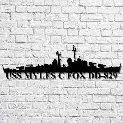 Uss Myles C Fox Dd829 Navy Ship Metal Art, Gift For Navy Veteran, Navy Ships Silhouette Metal Art, Navy Home Decor Laser Cut Metal Signs Custom Gift Ideas