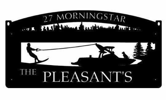 Metal Ski Boat Sign, Ski Boat Water Skiing Sign, Wakeboard Boat Sign, Metal Wall Art, Metal House Sign Laser Cut Metal Signs Custom Gift Ideas