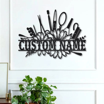 Custom Nail Salon Name Monogram Personalized Metal House Sign